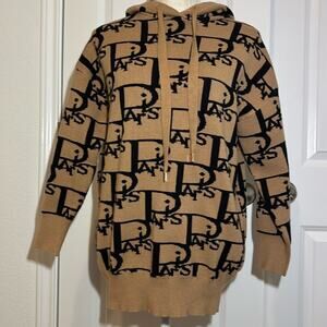 CC Fashion Brown/Black Paris Hoodie Size L/XL